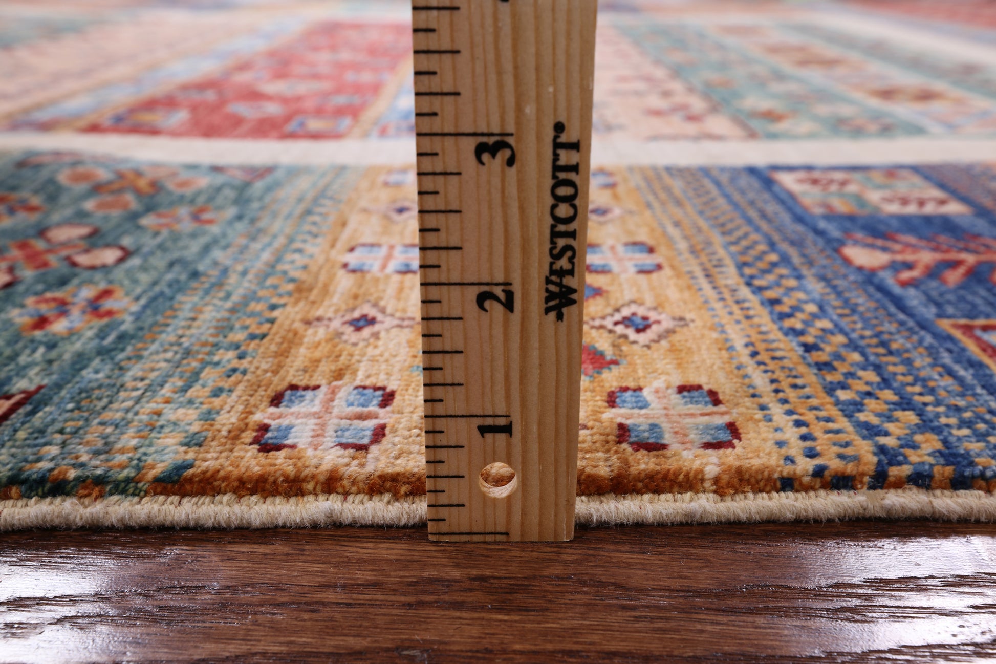 Tribal Persian Gabbeh Hand Knotted Wool Rug - 5' 0" X 6' 7" - Golden Nile