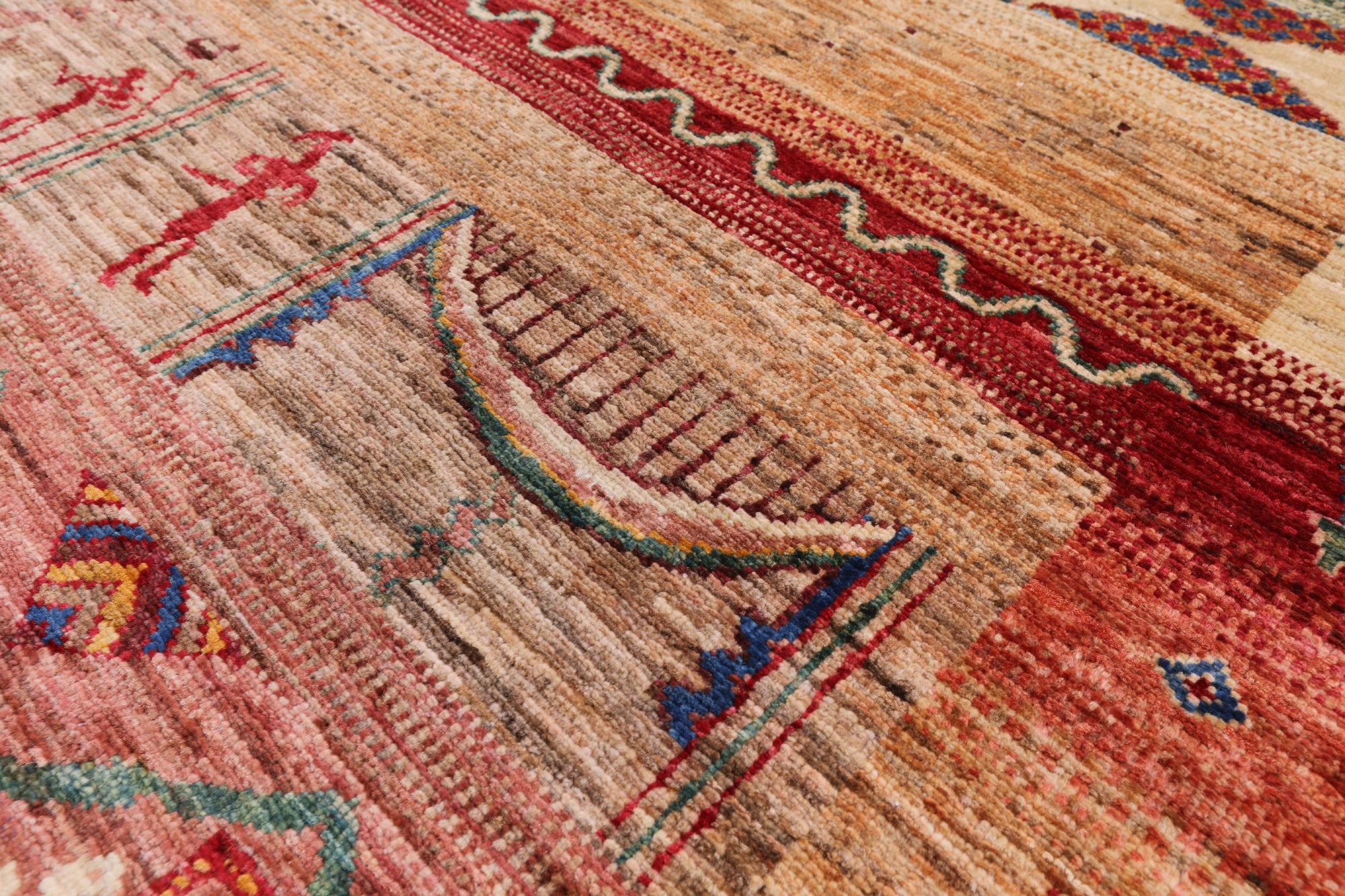 Tribal Gabbeh Hand Knotted Wool Rug - 5' 8" X 7' 10" - Golden Nile