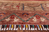 Tribal Gabbeh Hand Knotted Wool Rug - 5' 8" X 7' 10" - Golden Nile