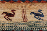 Tribal Gabbeh Hand Knotted Wool Rug - 5' 8" X 7' 10" - Golden Nile