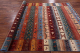 Persian Gabbeh Tribal Hand Knotted Wool Rug - 6' 9" X 10' 1" - Golden Nile
