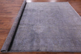 Grey Full Pile Overdyed Hand Knotted Wool Rug - 8' 4" X 9' 8" - Golden Nile