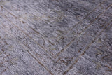 Grey Full Pile Overdyed Hand Knotted Wool Rug - 8' 4" X 9' 8" - Golden Nile