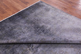 Grey Full Pile Overdyed Hand Knotted Wool Rug - 8' 4" X 9' 8" - Golden Nile