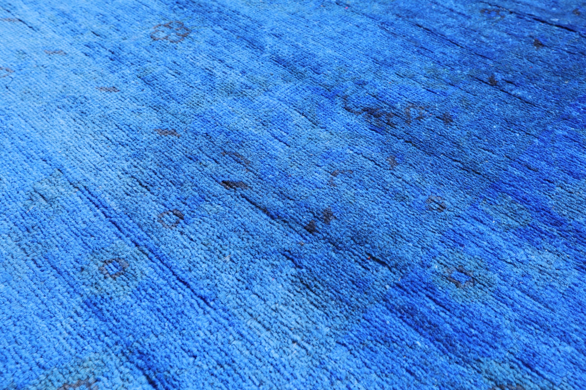 Blue Full Pile Overdyed Handmade Wool Area Rug - 8' 0" X 9' 10" - Golden Nile