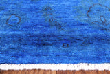 Blue Full Pile Overdyed Handmade Wool Area Rug - 8' 0" X 9' 10" - Golden Nile