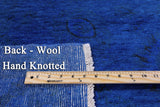 Blue Full Pile Overdyed Handmade Wool Area Rug - 8' 0" X 9' 10" - Golden Nile
