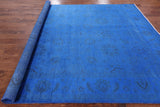 Blue Full Pile Overdyed Handmade Wool Area Rug - 8' 0" X 9' 10" - Golden Nile