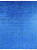 Blue Full Pile Overdyed Handmade Wool Area Rug - 8' 0" X 9' 10" - Golden Nile