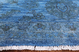 Blue Full Pile Overdyed Handmade Wool Area Rug - 8' 2" X 11' 4" - Golden Nile