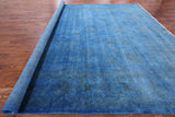 Overdyed Hand Knotted Oriental Full Pile Wool Area Rug - 12' X 14' 3" - Golden Nile