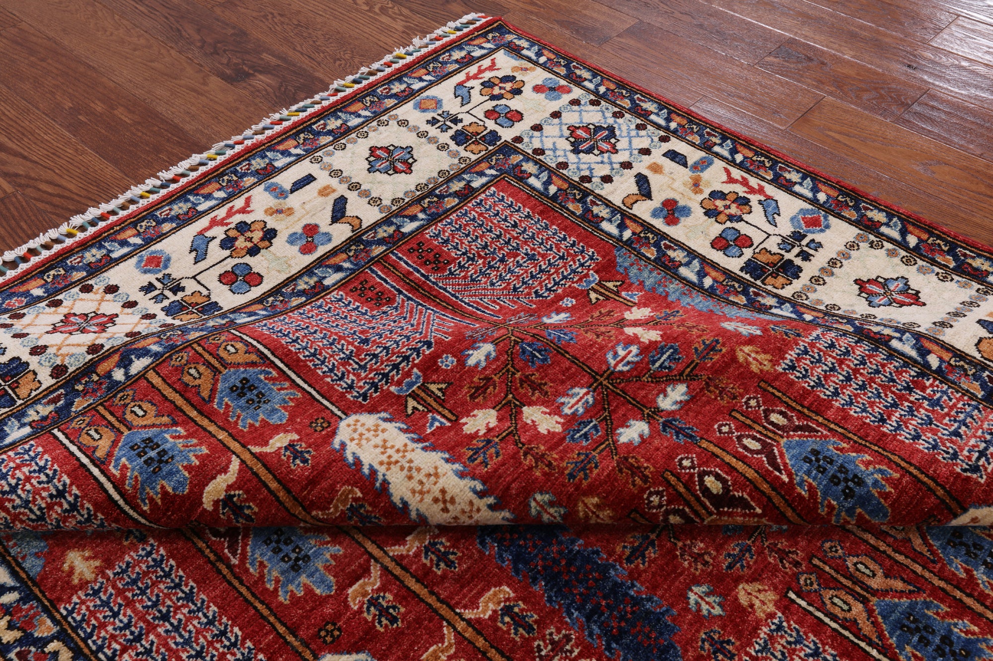 Red Persian Ziegler Handmade Wool Area Rug - 6' 3" X 9' 2" - Golden Nile