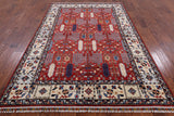 Red Persian Ziegler Handmade Wool Area Rug - 6' 3" X 9' 2" - Golden Nile