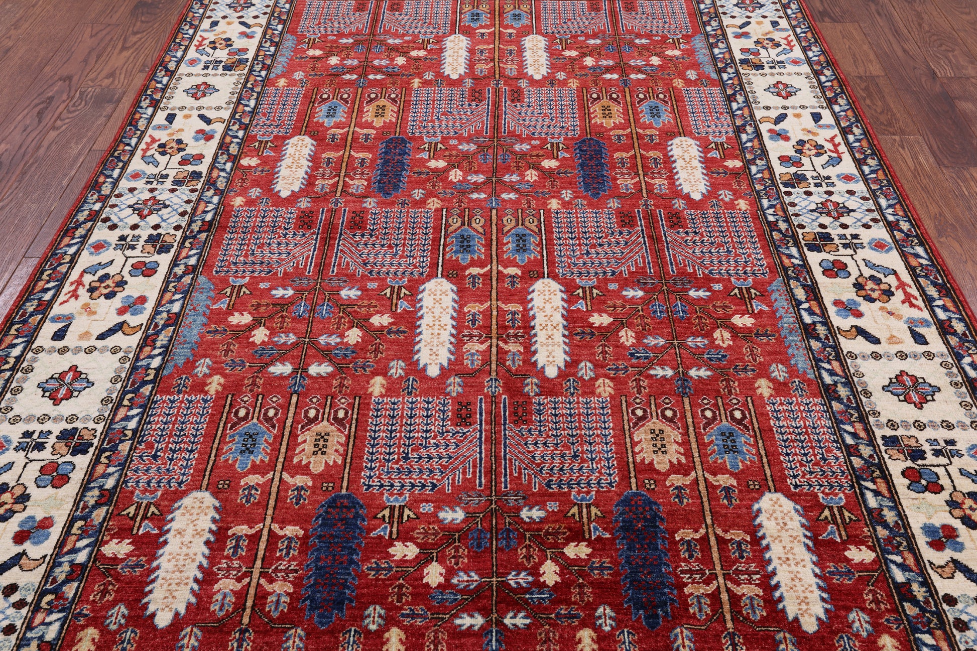 Red Persian Ziegler Handmade Wool Area Rug - 6' 3" X 9' 2" - Golden Nile