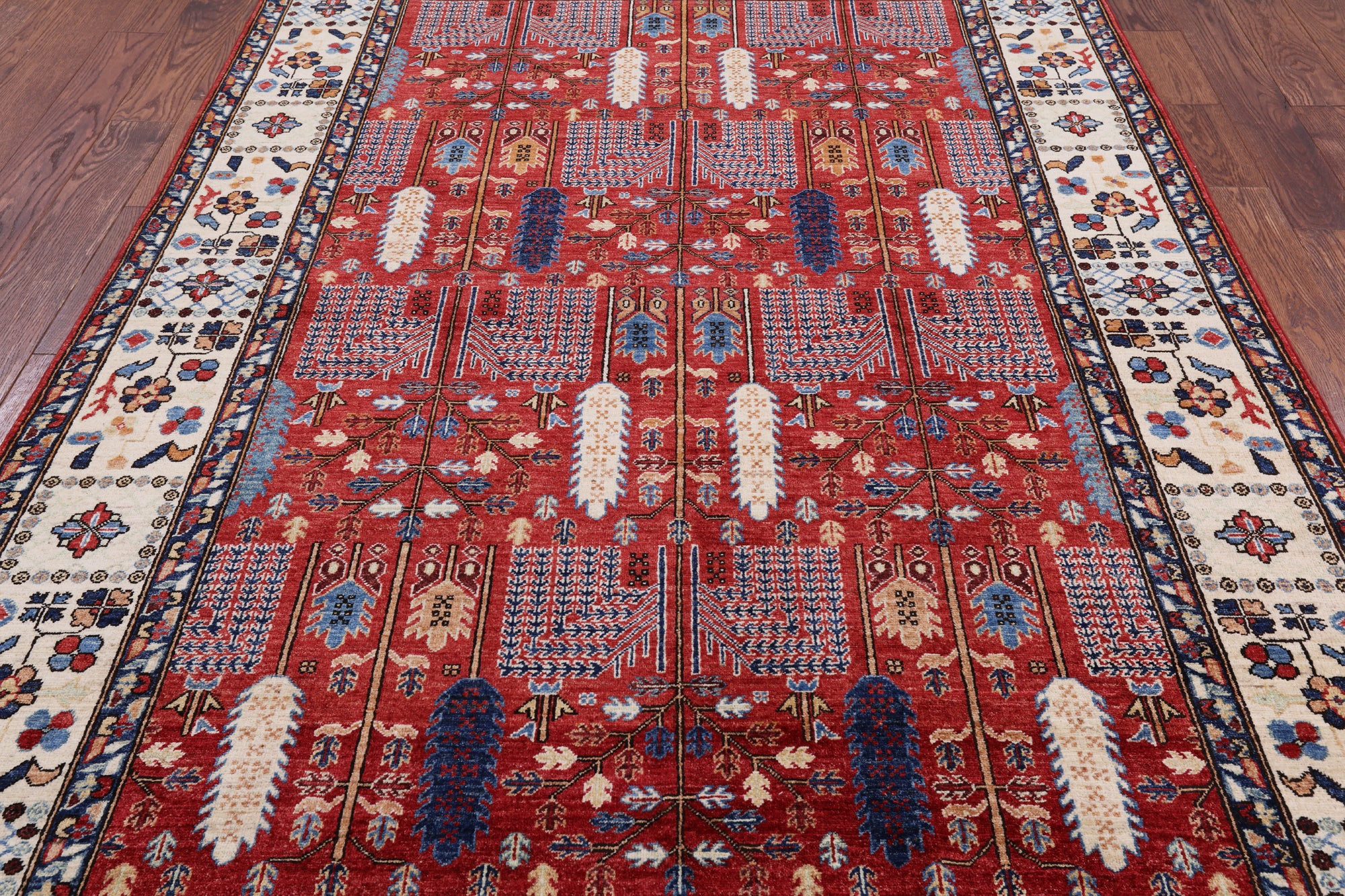 Red Persian Ziegler Handmade Wool Area Rug - 6' 3" X 9' 2" - Golden Nile