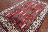 Red Persian Ziegler Handmade Wool Area Rug - 6' 3" X 9' 2" - Golden Nile