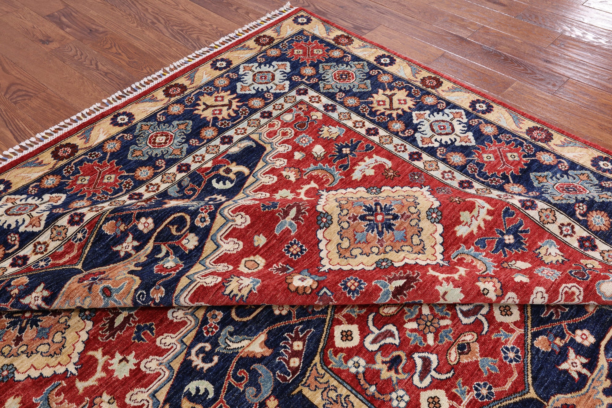 Red Fine Serapi Hand Knotted Area Rug - 9' 2" X 11' 10" - Golden Nile