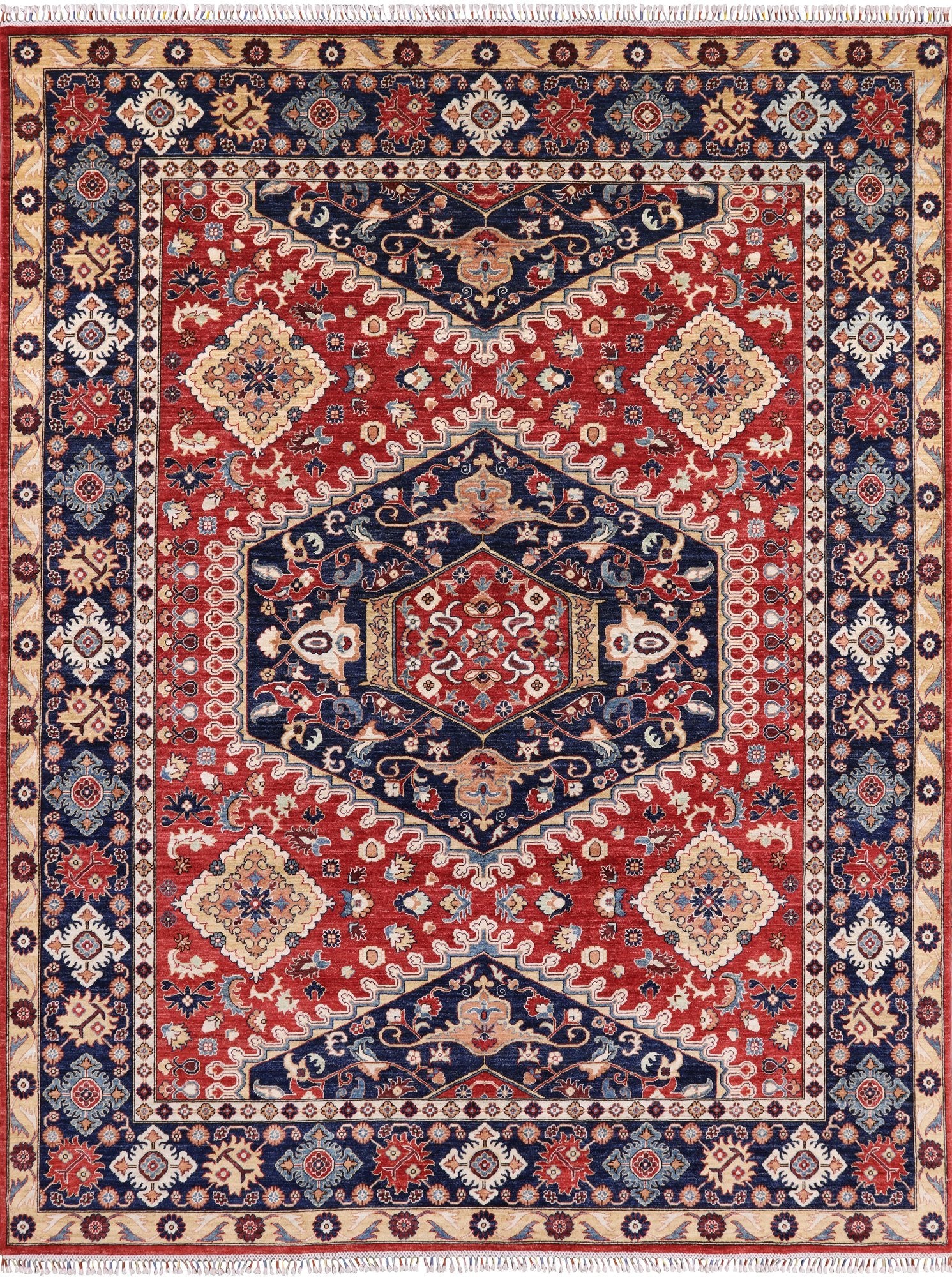 Red Fine Serapi Hand Knotted Area Rug - 9' 2" X 11' 10" - Golden Nile