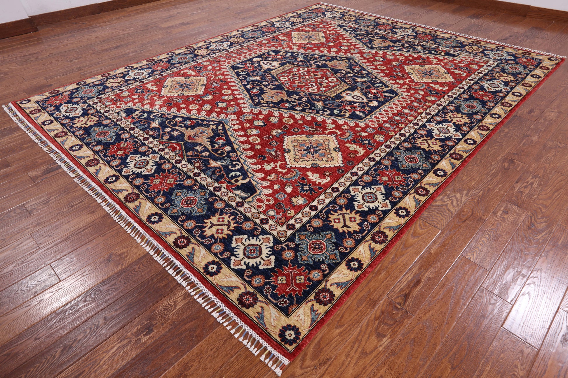 Red Fine Serapi Hand Knotted Area Rug - 9' 2" X 11' 10" - Golden Nile
