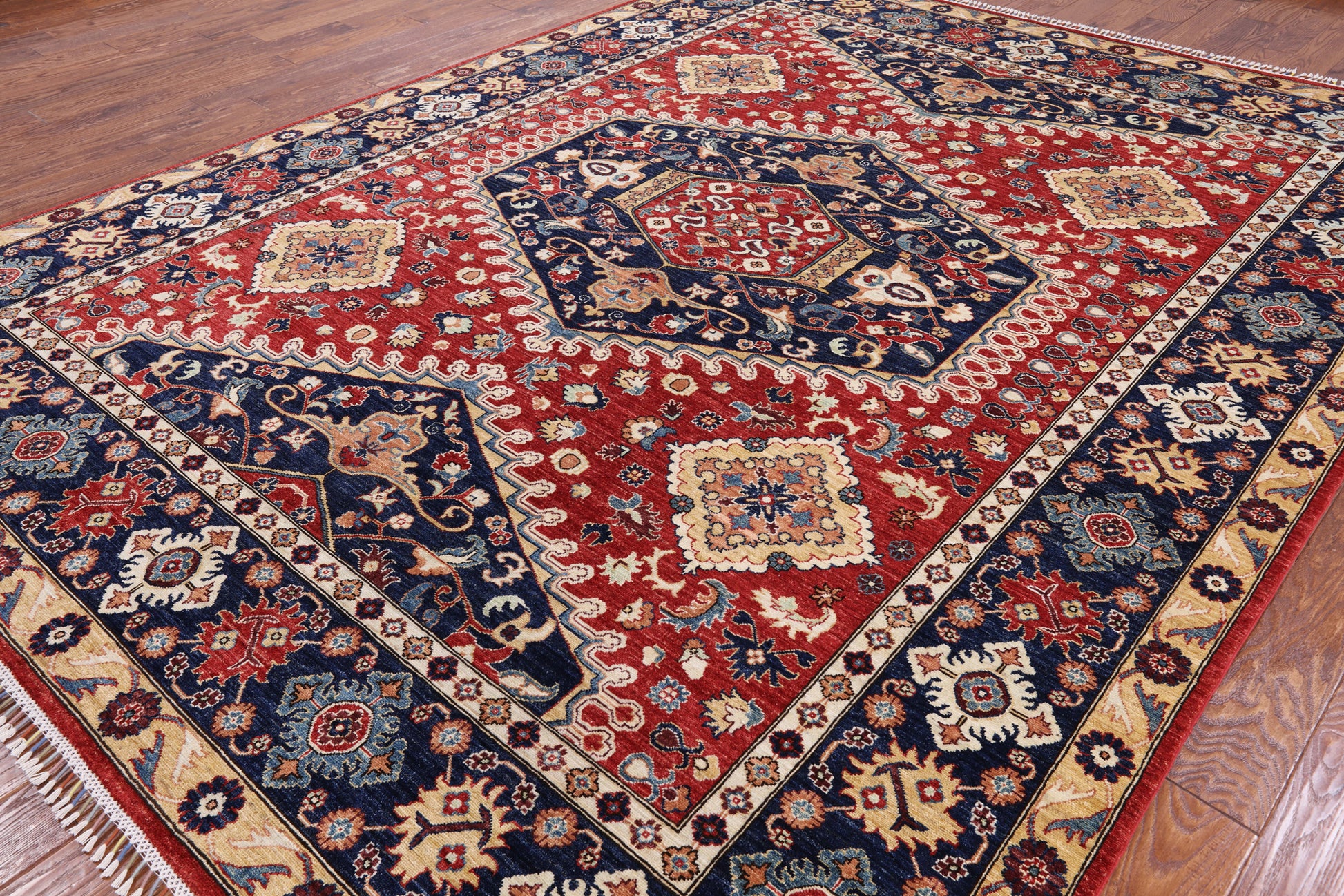 Red Fine Serapi Hand Knotted Area Rug - 9' 2" X 11' 10" - Golden Nile
