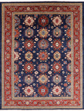 Blue Fine Serapi Hand Knotted Wool Area Rug - 9' 1" X 11' 8" - Golden Nile