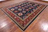 Blue Fine Serapi Hand Knotted Wool Area Rug - 9' 1" X 11' 8" - Golden Nile
