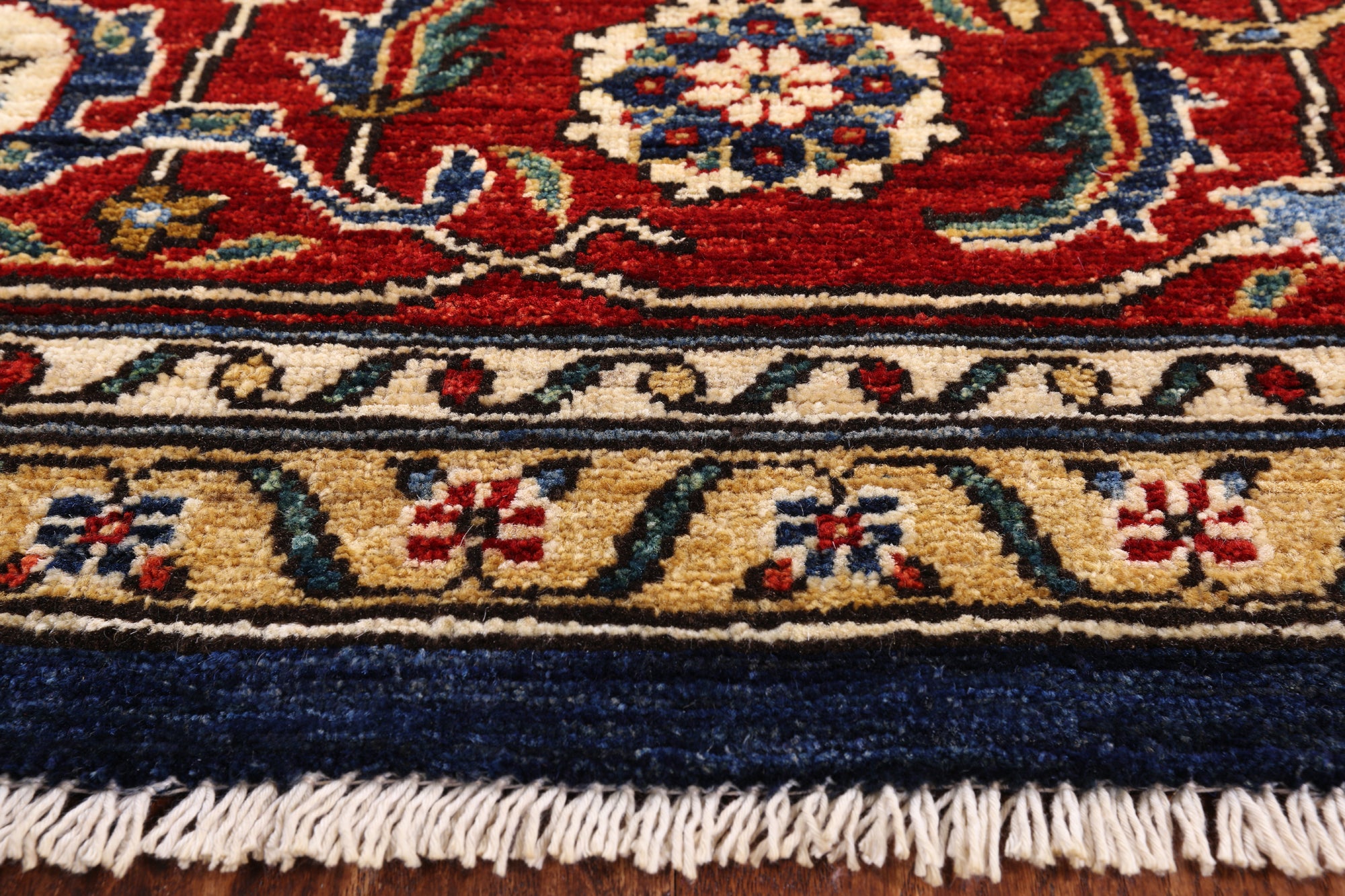 Blue Fine Serapi Hand Knotted Wool Area Rug - 9' 1" X 11' 8" - Golden Nile