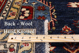 Blue Fine Serapi Hand Knotted Wool Area Rug - 9' 1" X 11' 8" - Golden Nile