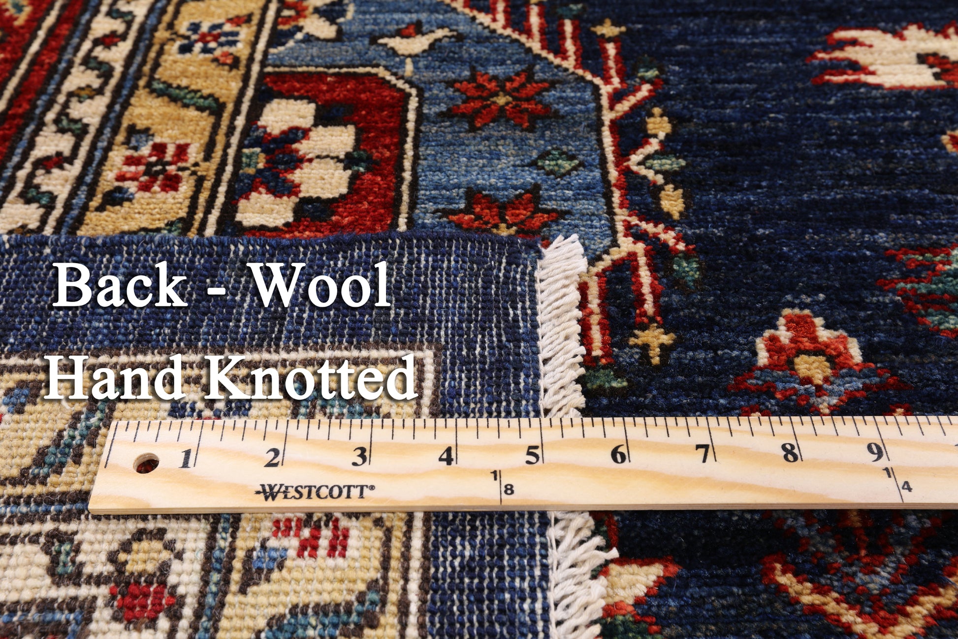 Blue Fine Serapi Hand Knotted Wool Area Rug - 9' 1" X 11' 8" - Golden Nile