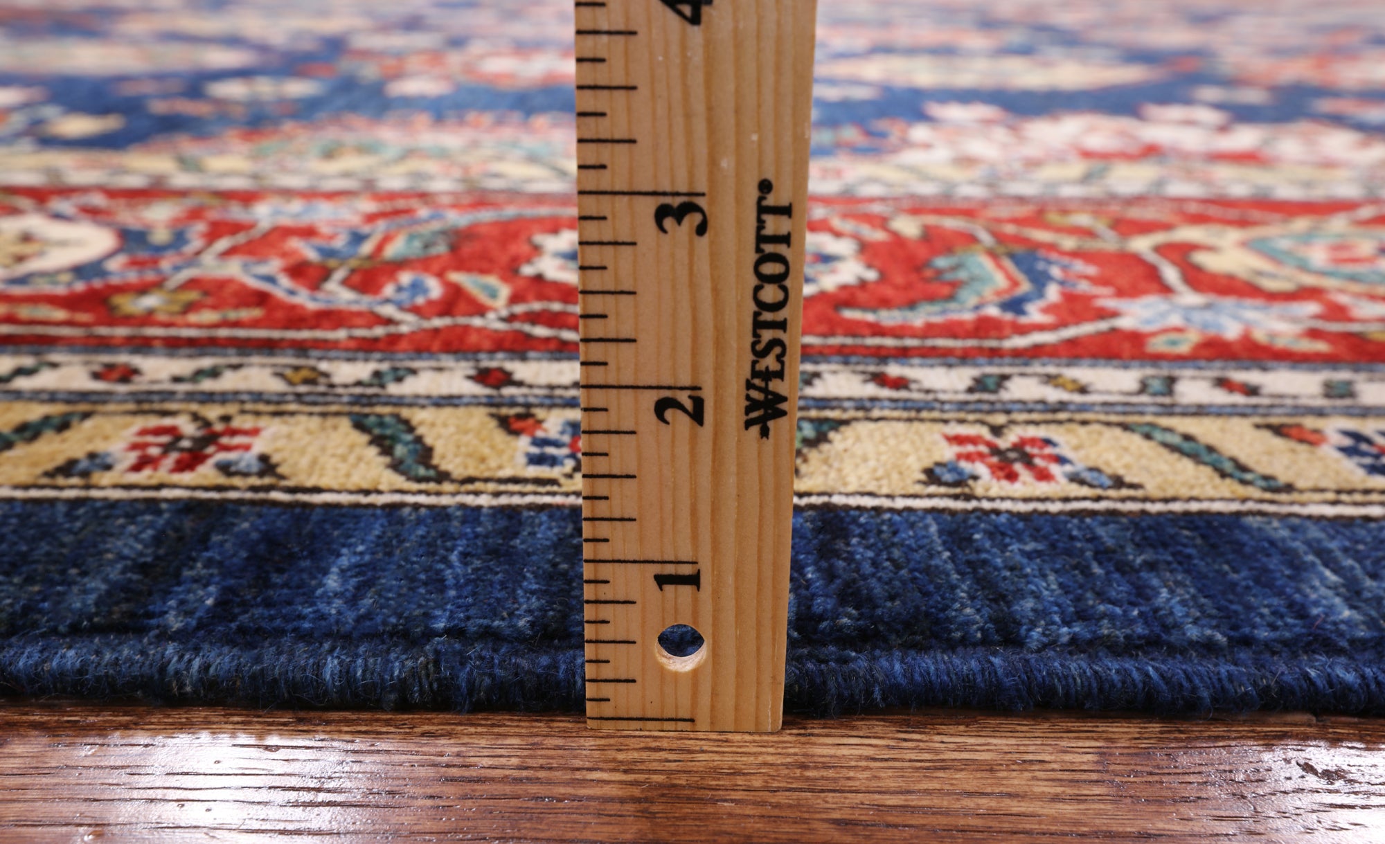 Blue Fine Serapi Hand Knotted Wool Area Rug - 9' 1" X 11' 8" - Golden Nile