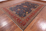 Blue Fine Serapi Hand Knotted Wool Area Rug - 9' 1" X 11' 9" - Golden Nile