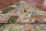 Persian Pictorial Hand Knotted Wool Area Rug - 8' X 10' 2" - Golden Nile