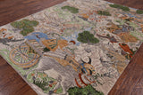 Persian Pictorial Hand Knotted Wool Area Rug - 8' X 10' 2" - Golden Nile