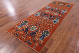 Fine Serapi Handmade Runner Rug - 4' 0" X 12' 0" - Golden Nile