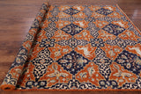Orange Fine Serapi Hand Knotted Wool Area Rug - 8' 11" X 12' 2" - Golden Nile