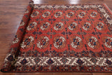 Red Ersari Handmade Wool Area Rug - 6' 7" X 9' 7" - Golden Nile