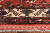 Red Ersari Handmade Wool Area Rug - 6' 7" X 9' 7" - Golden Nile