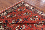 Red Ersari Handmade Wool Area Rug - 6' 7" X 9' 7" - Golden Nile