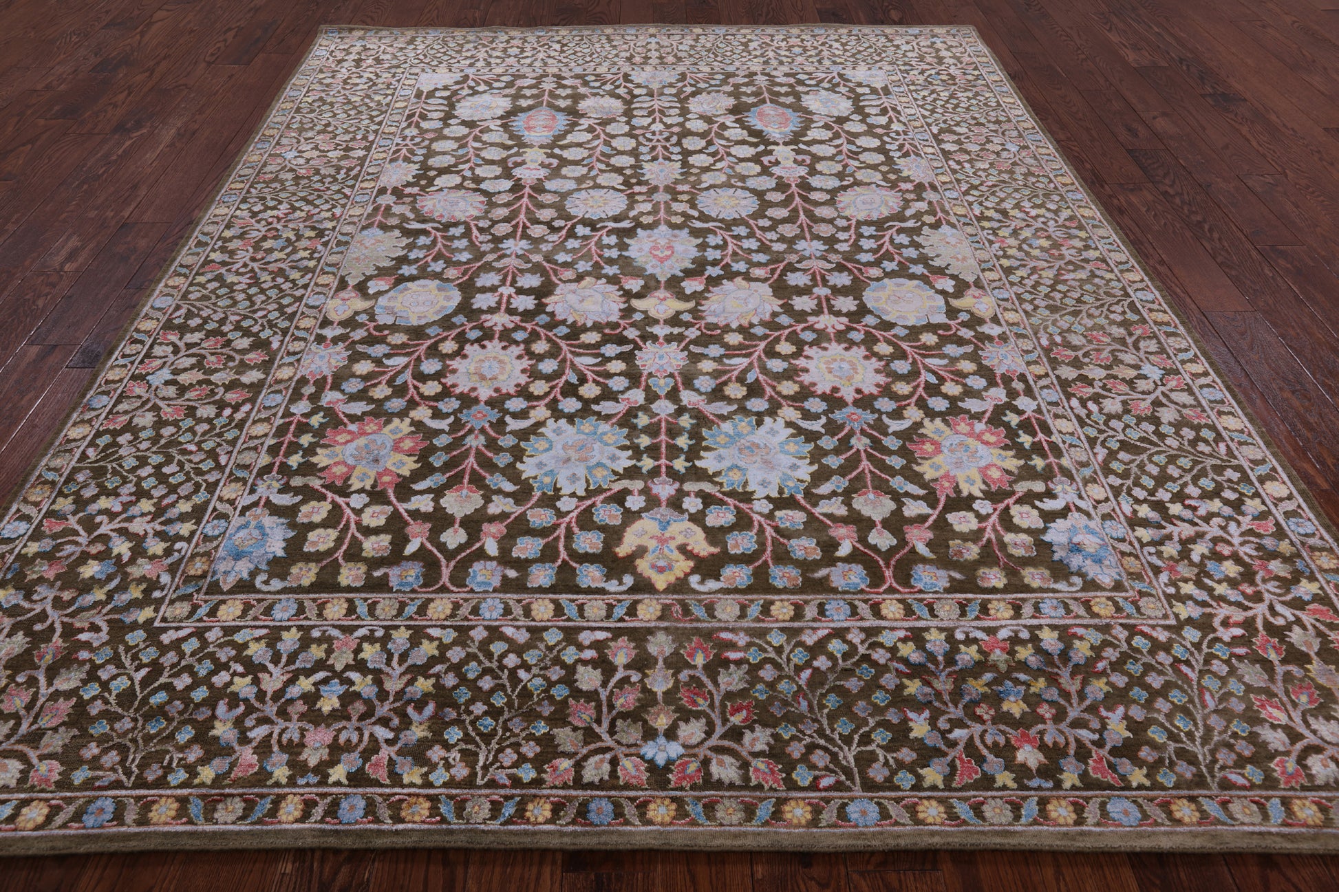 100% Silk With Oxidized Wool Handmade Area Rug - 8' 0" X 10' 0" - Golden Nile