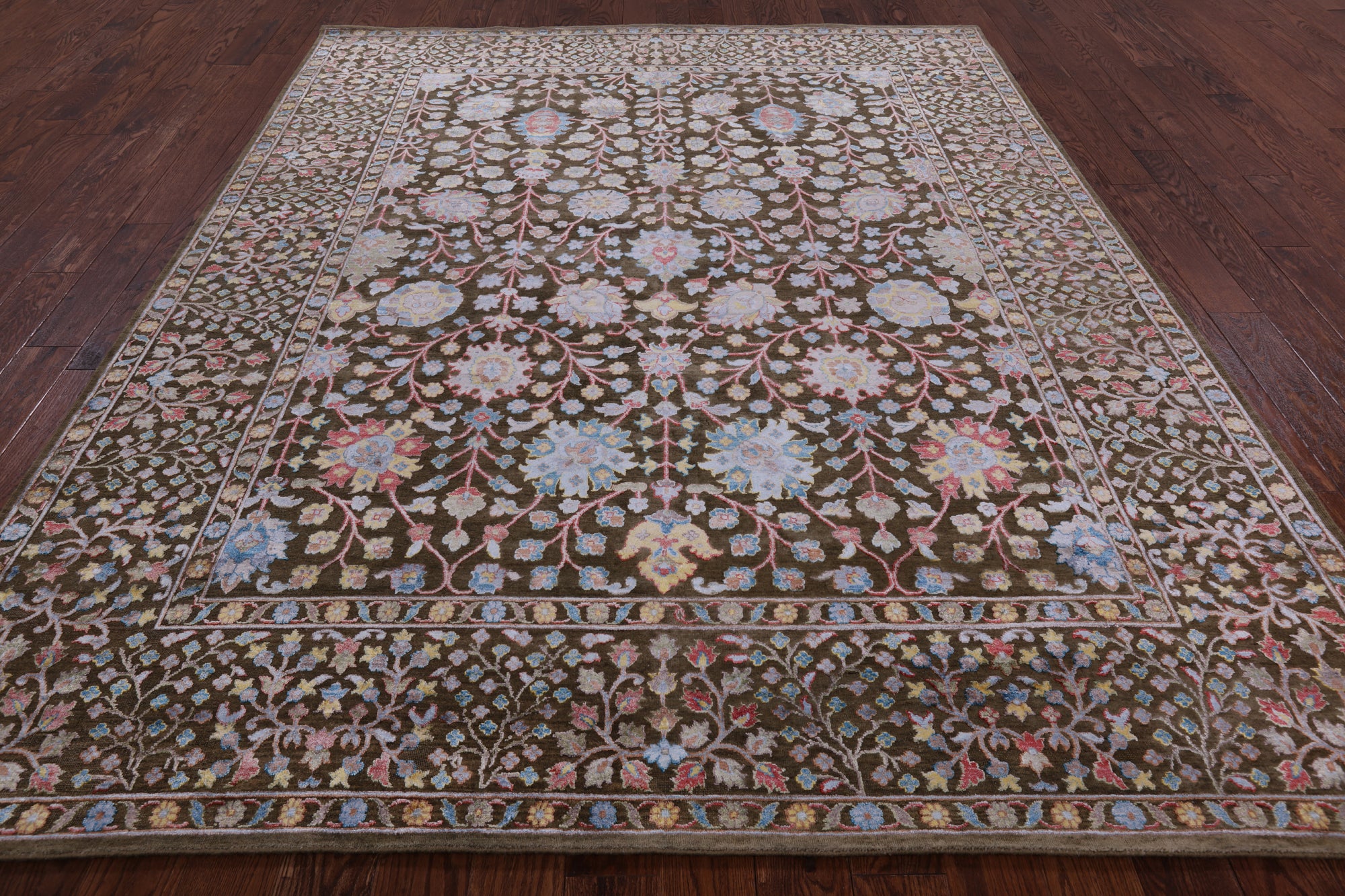 100% Silk With Oxidized Wool Handmade Area Rug - 8' 0" X 10' 0" - Golden Nile