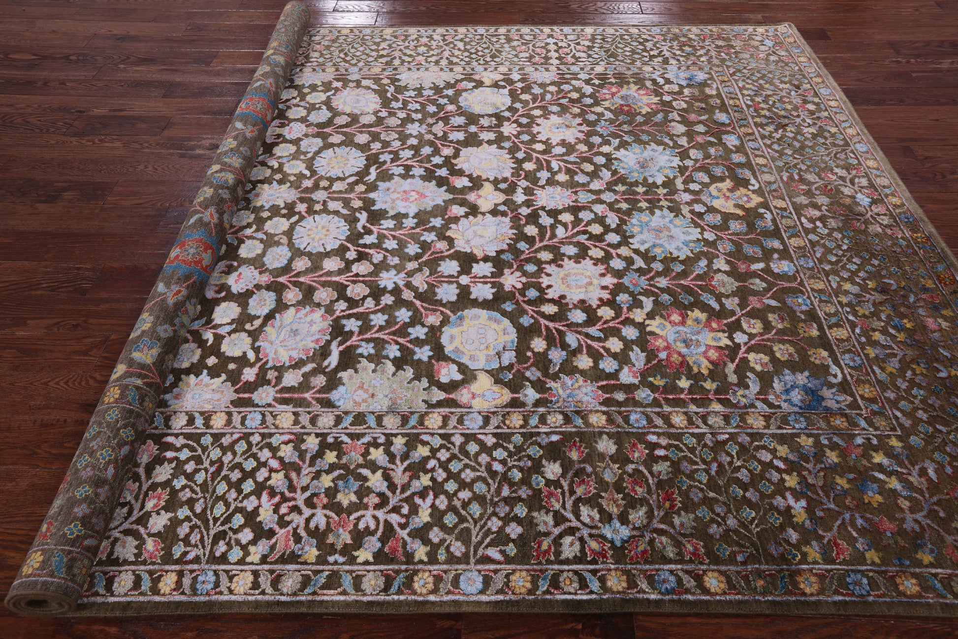 100% Silk With Oxidized Wool Handmade Area Rug - 8' 0" X 10' 0" - Golden Nile
