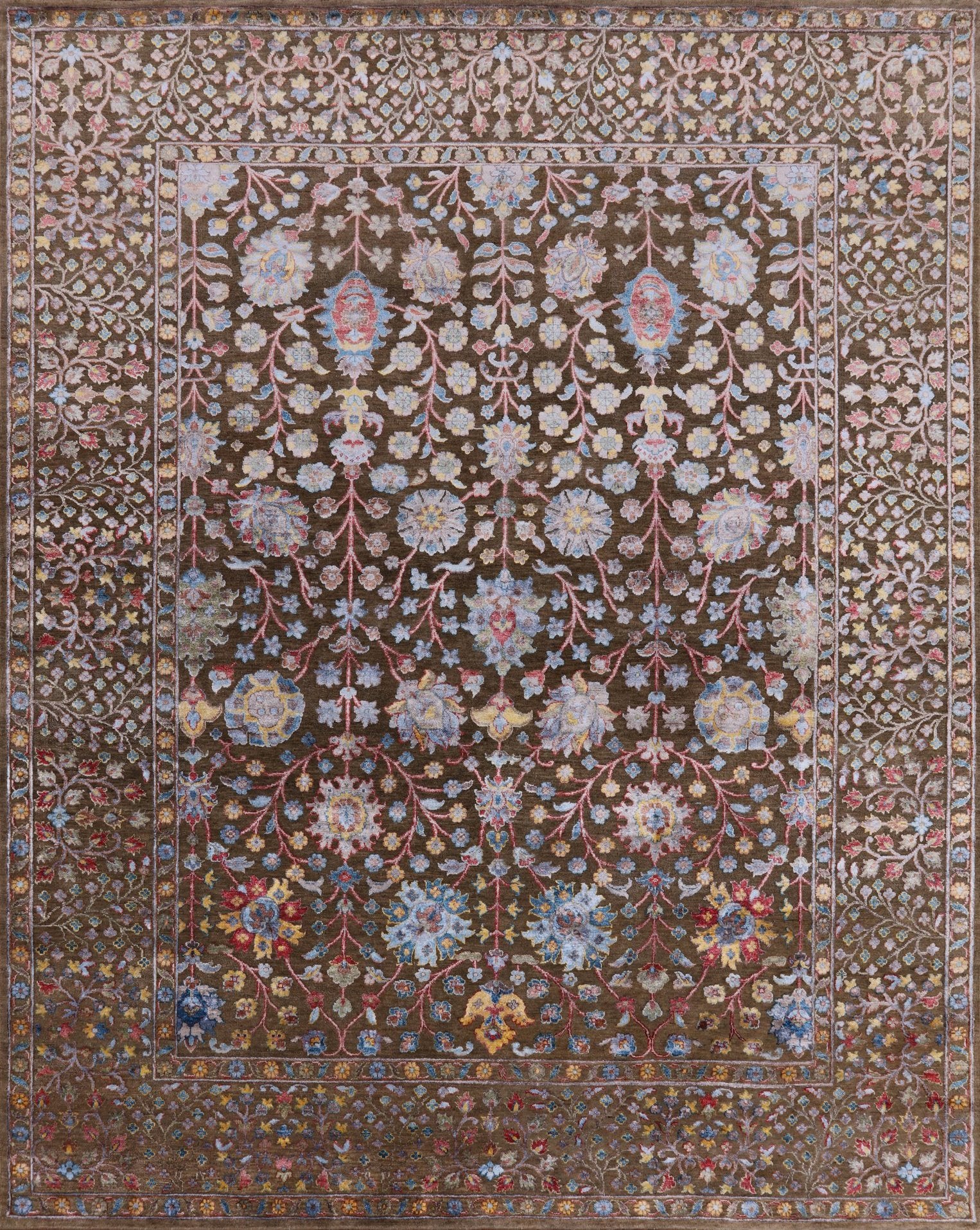 100% Silk With Oxidized Wool Handmade Area Rug - 8' 0" X 10' 0" - Golden Nile