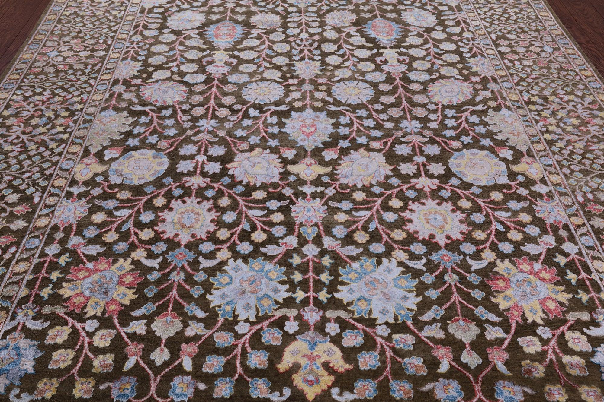 100% Silk With Oxidized Wool Handmade Area Rug - 8' 0" X 10' 0" - Golden Nile