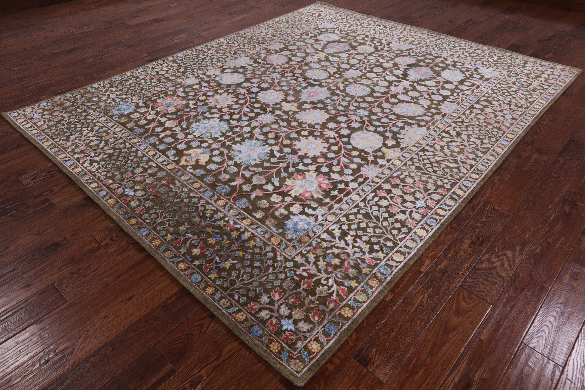 100% Silk With Oxidized Wool Handmade Area Rug - 8' 0" X 10' 0" - Golden Nile