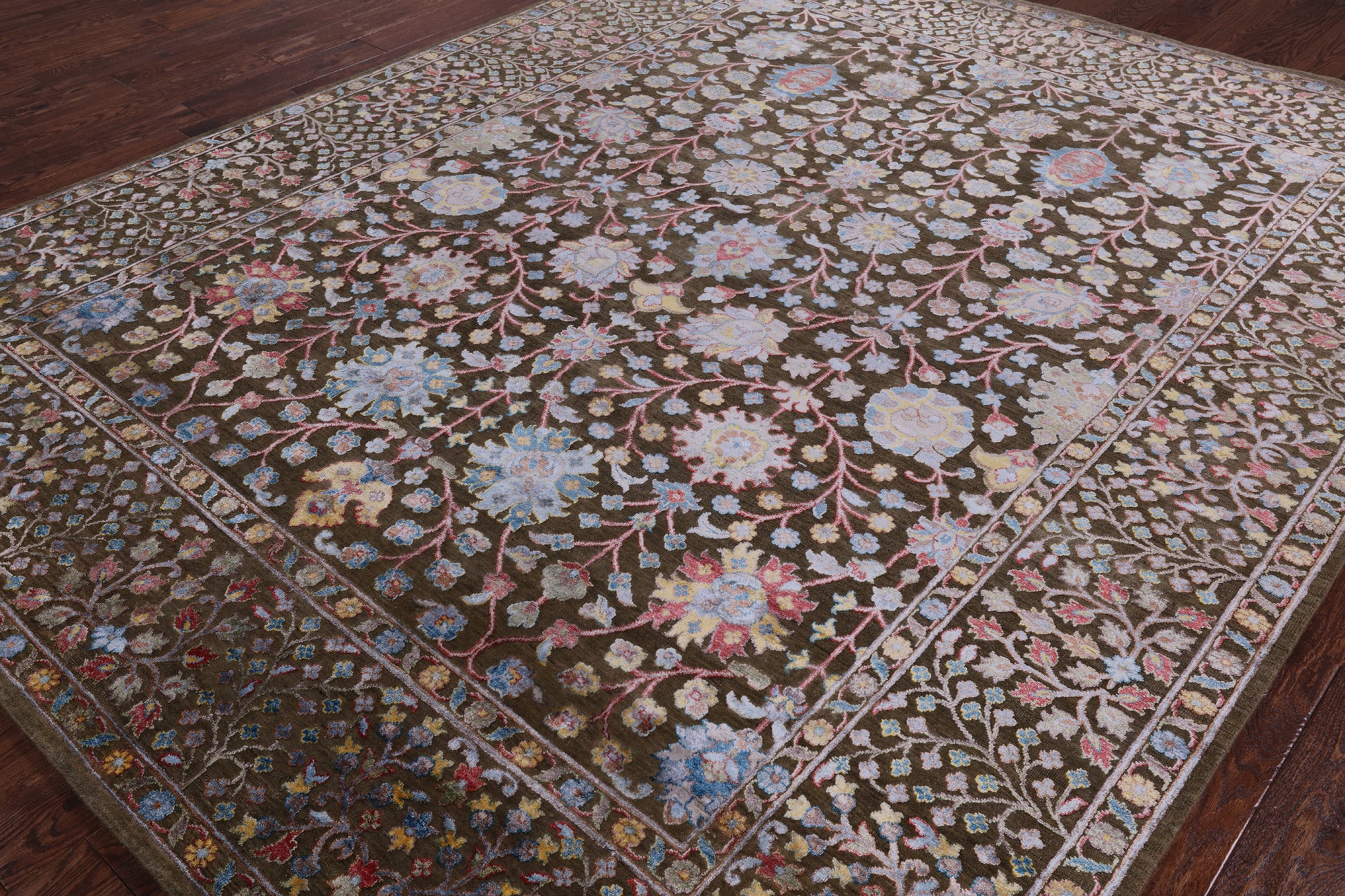 100% Silk With Oxidized Wool Handmade Area Rug - 8' 0" X 10' 0" - Golden Nile