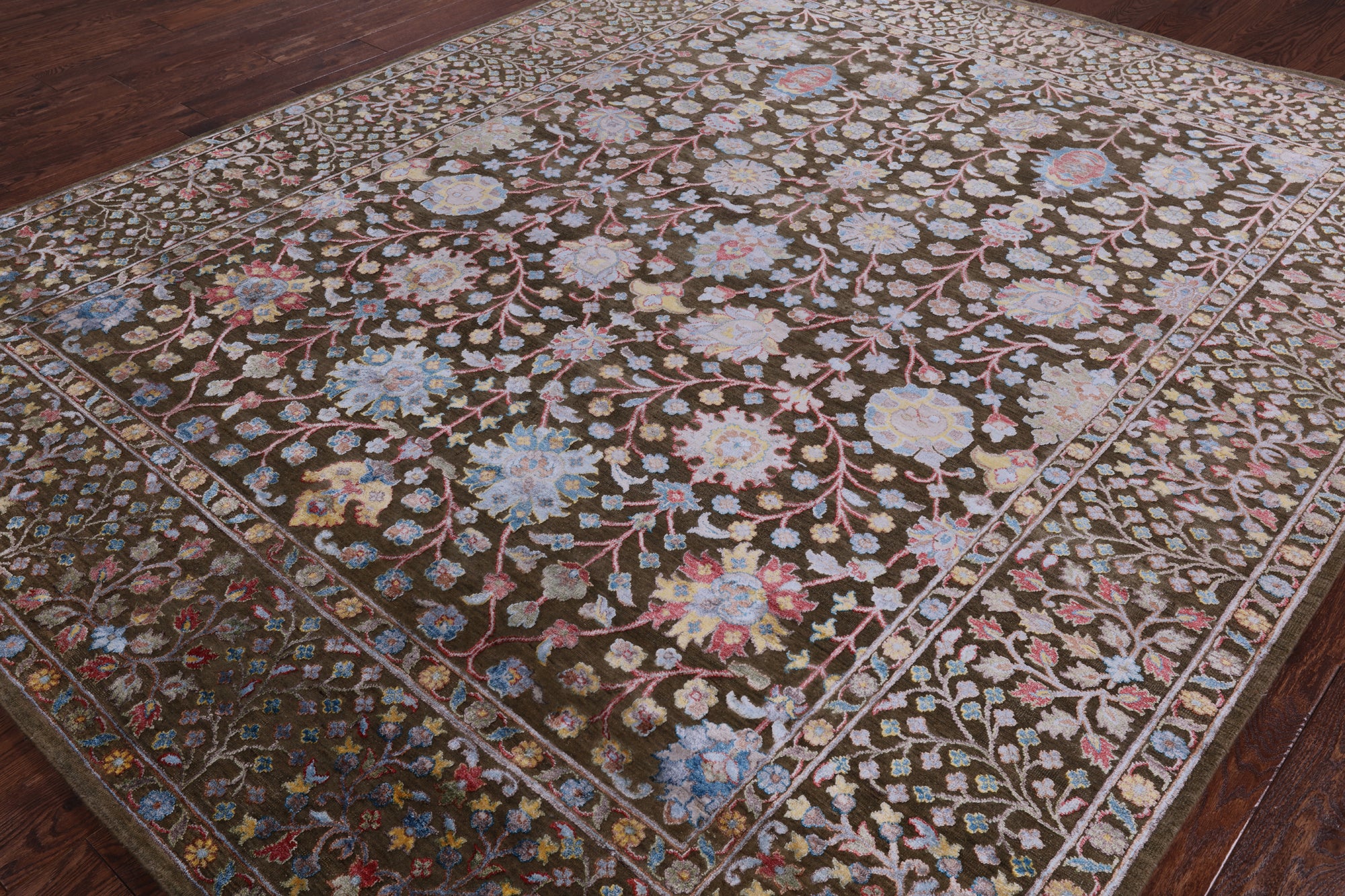 100% Silk With Oxidized Wool Handmade Area Rug - 8' 0" X 10' 0" - Golden Nile