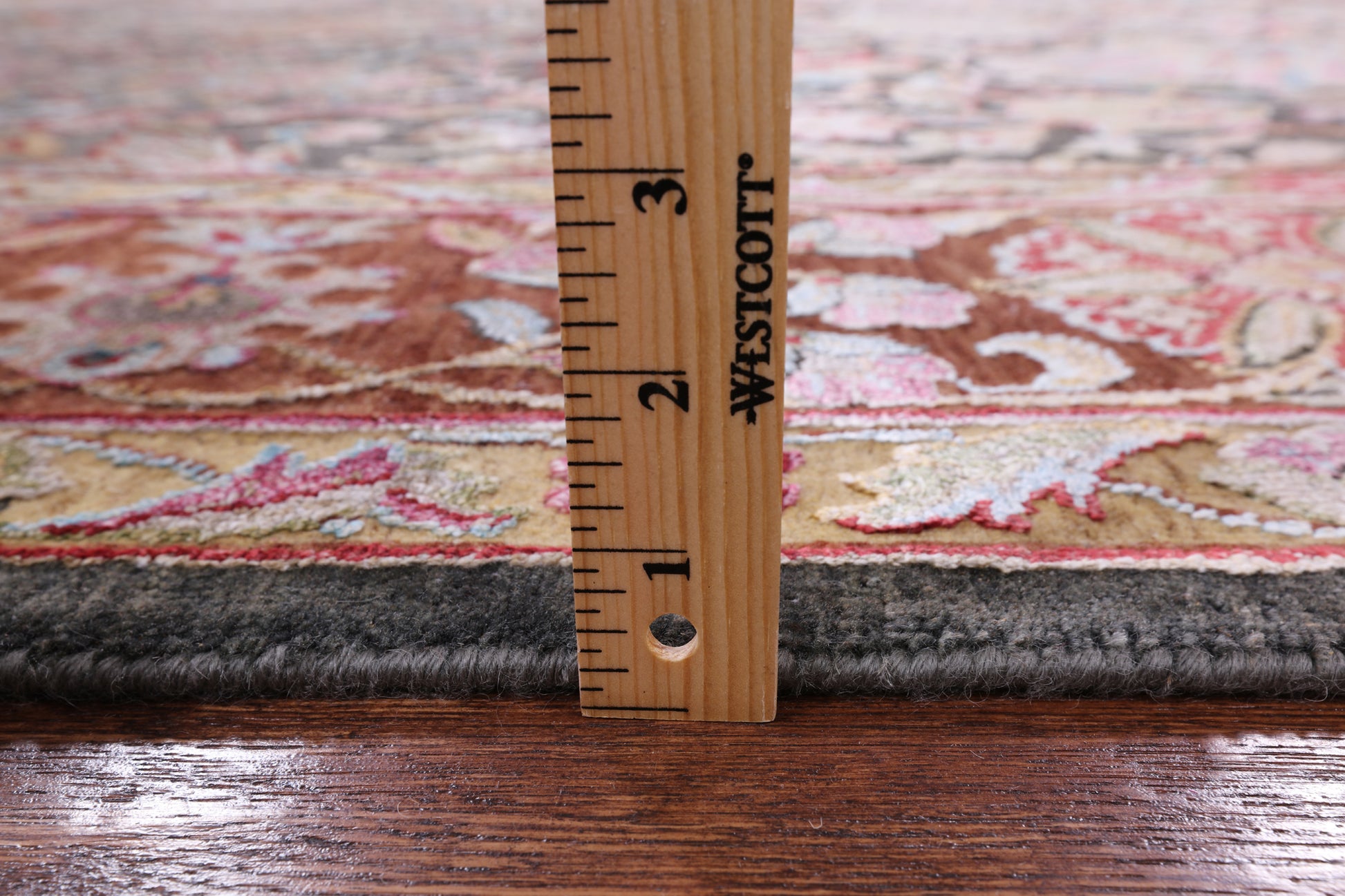 Grey Pure Silk With Oxidized Wool Hand Knotted Area Rug - 7' 11" X 10' - Golden Nile