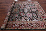 Grey Pure Silk With Oxidized Wool Hand Knotted Area Rug - 7' 11" X 10' - Golden Nile