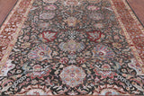 Grey Pure Silk With Oxidized Wool Hand Knotted Area Rug - 7' 11" X 10' - Golden Nile