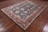 Grey Pure Silk With Oxidized Wool Hand Knotted Area Rug - 7' 11" X 10' - Golden Nile